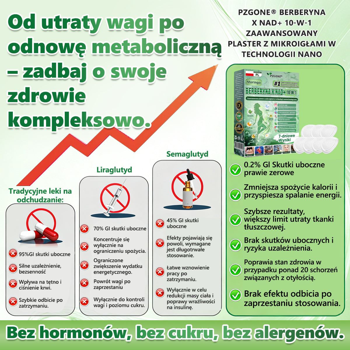 🏥 Oficjalny sklep | 💯𝐏𝐙𝐆𝐎𝐍𝐄® Moringa·Berberyna×NAD+ 10-w-1 Plaster (Natychmiastowy efekt, widoczne rezultaty po 7 dniach) ✅ Stosowane w celu utraty wagi, poprawy zwiotczałej skóry, leczenia cukrzycy, bezdechu sennego i problemów ze stawami.