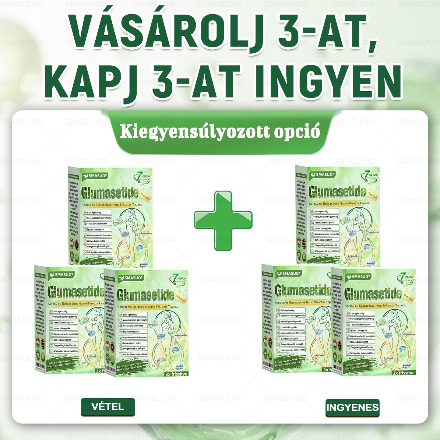 🍃Európai egészségügyi előírásoknak megfelelő · 👩‍⚕️Orvosi szakértők által ajánlott termék| 🎁 SMASUO® Glumasetide 8 az 1-ben Karcsú és Egészséges Nano Mikrotűs Tapasz
