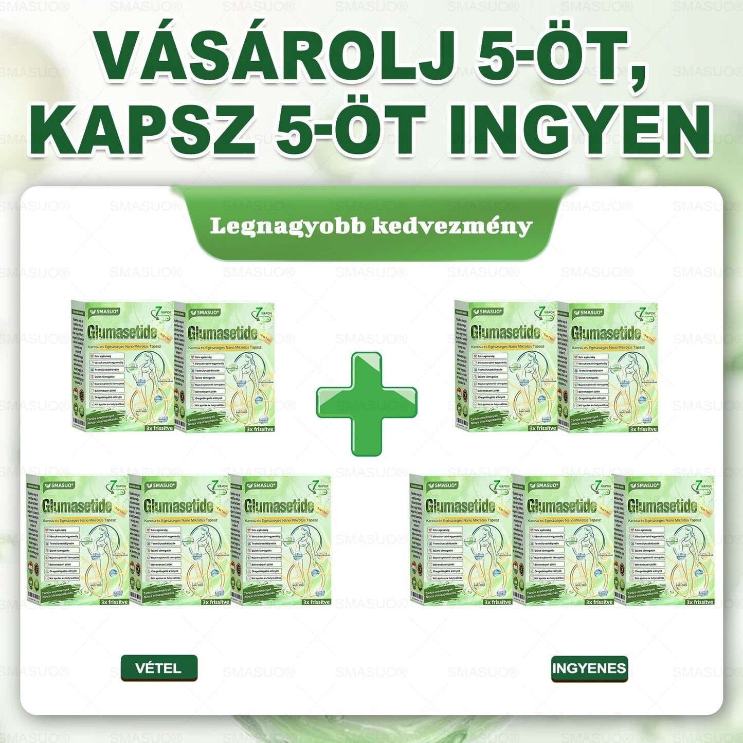 🍃Európai egészségügyi előírásoknak megfelelő · 👩‍⚕️Orvosi szakértők által ajánlott termék| 🎁 SMASUO® Glumasetide 8 az 1-ben Karcsú és Egészséges Nano Mikrotűs Tapasz