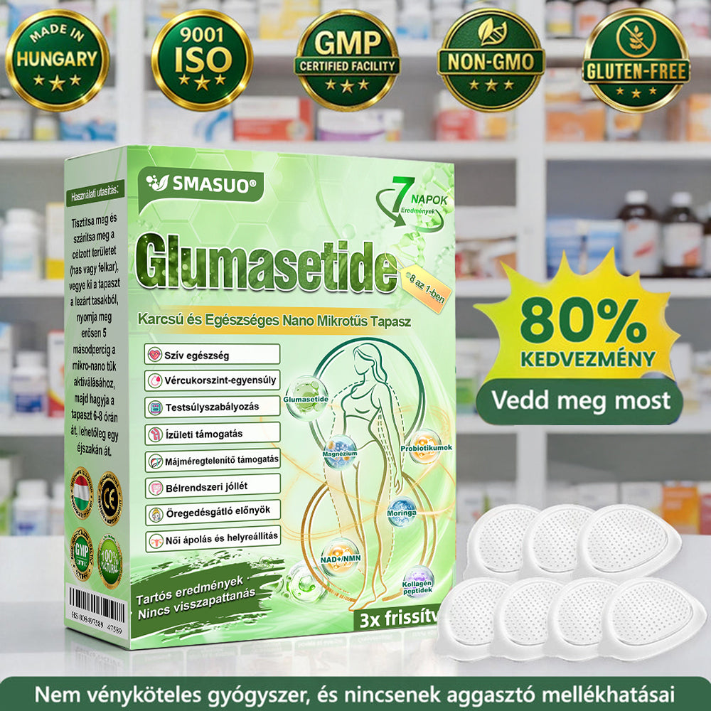 🍃Európai egészségügyi előírásoknak megfelelő · 👩‍⚕️Orvosi szakértők által ajánlott termék| 🎁 SMASUO® Glumasetide 8 az 1-ben Karcsú és Egészséges Nano Mikrotűs Tapasz