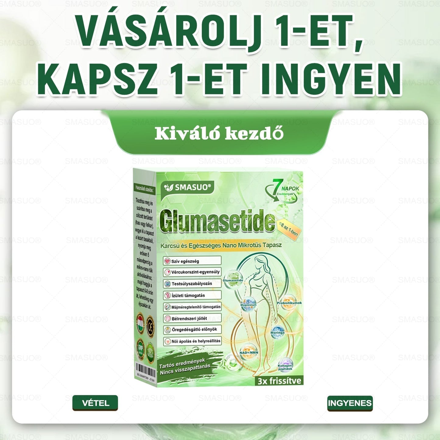 Európai egészségügyi előírásoknak megfelelő · 👩‍⚕️Orvosi szakértők által ajánlott termék| 🎁 SMASUO® Glumasetide 8 az 1-ben Karcsú és Egészséges Nano Mikrotűs Tapasz