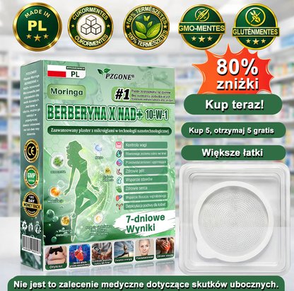 🏥 Oficjalny sklep | 💯𝐏𝐙𝐆𝐎𝐍𝐄® Moringa·Berberyna×NAD+ 10-w-1 Plaster (Natychmiastowy efekt, widoczne rezultaty po 7 dniach) ✅ Stosowane w celu utraty wagi, poprawy zwiotczałej skóry, leczenia cukrzycy, bezdechu sennego i problemów ze stawami.